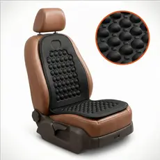 Capa Massageadora Encosto Banco Carro Bolinhas Madeira Universal Ortopédica Lombar