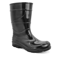 Bota PVC Unissex Preta Impermeável Cano Longo com CA