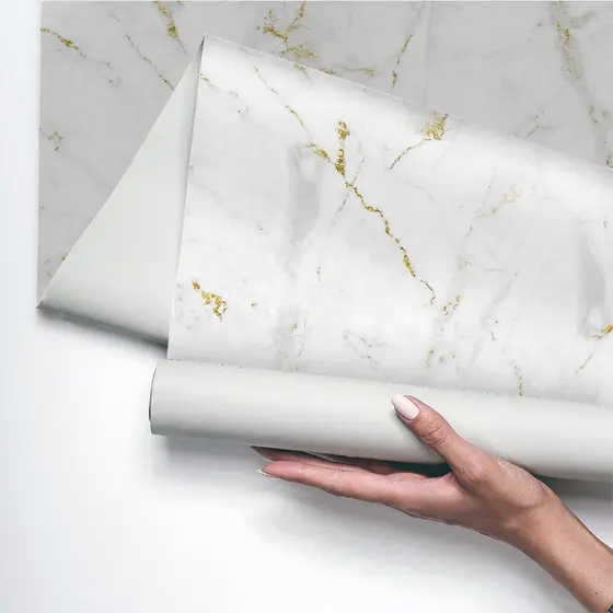 Papel de Parede Marmorizado 3m Autocolante Lavável Decorativo Para Sala Moderna