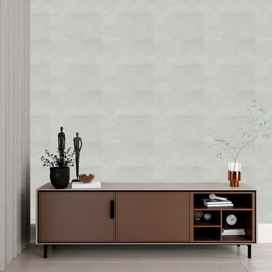 Papel de Parede Linha Studio Decor Cimento Queimado Adesivo Branco 3m x 50cm Texturizado Lavável