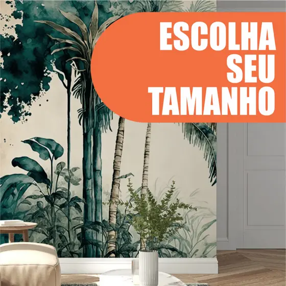 Papel de Parede Linha Studio Decor Folhagens Tropicais  Estampa Elegante Decorativa para Ambiente