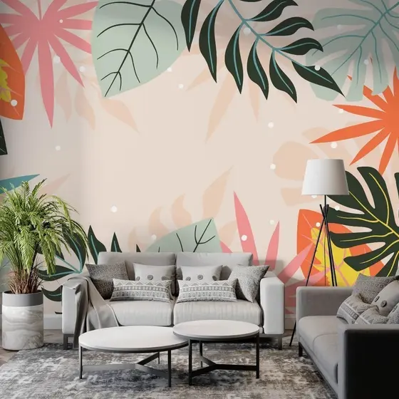 Papel de Parede Tropical  Linha Studio Decor Colorido para Decoração