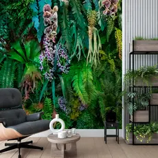 Papel De Parede Linha Studio Decor Folhagens Tropicais Verdes Exuberantes Natureza Decorativa