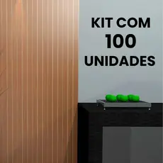 Kit de100 Placas Ripado ripas MDF Adesivo 3mm Painel Decorativo Infantil 45x11cm Revestimento Parede Quarto