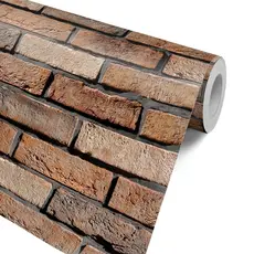 Papel de Parede Tijolinho Adesivo Marrom Realista Vários Modelos Para Parede