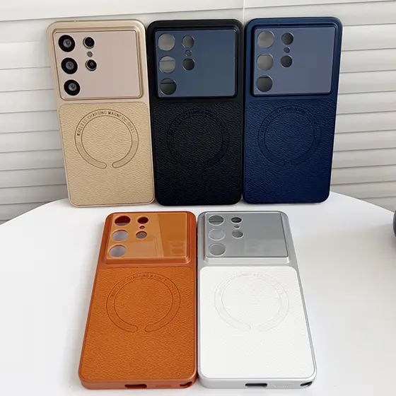 Capa De Couro Luxuosa Fashion Com Carregamento Por Indução Para Samsung Galaxy S24 S25 S26 Ultra S24FE S25FE