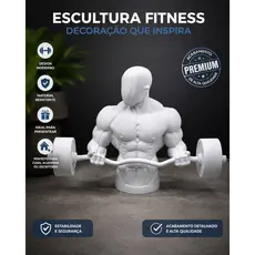 Estátua Academia Musculação Decorativa Decoração Fitness Personal Trainer Bodybluider