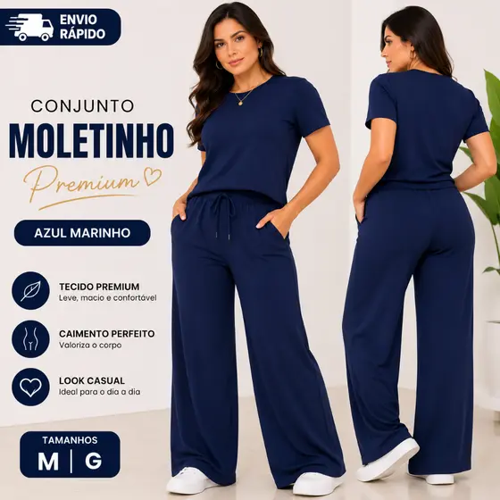 conjunto feminino estilosa basico no moletinho premium elegante pronta entrega