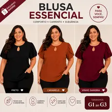Blusa feminina plus size estilosa soltinho confortável tendencia pronta entrega