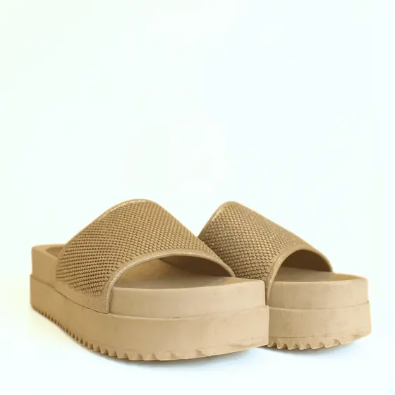 Papete Sandália Flat Plataforma Brilho Cores Confortável Leve Macio Feminino Moda Estilo Brilhante Tiras