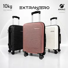 Mala De Viagem De Bordo Rígida 10KG Rodas 360° Medidas Anac