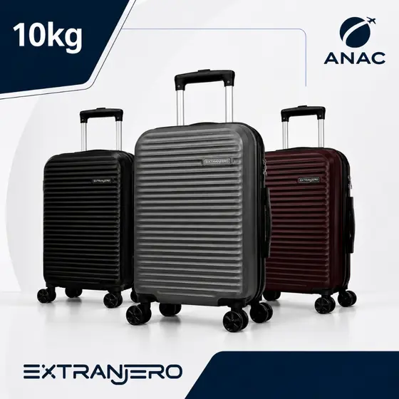 Mala de Viagem Bordo 10kg Rígida Rodas removíveis 360° Cadeado TSA