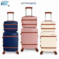 Mala de Bordo + Frasqueira 10kg - 8kg Expansível Cadeado TSA Roda 360 Frasqueira