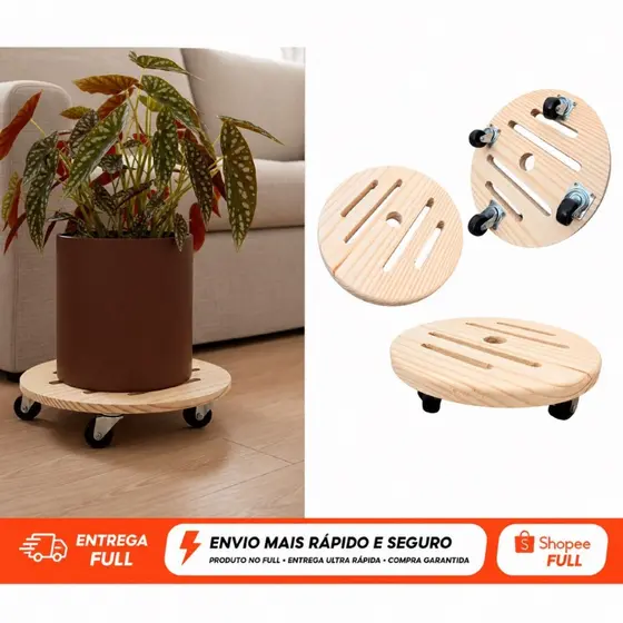 Suporte redondo vasos com rodas cachepot com rodinhas  jardim cachepo natal cozinha