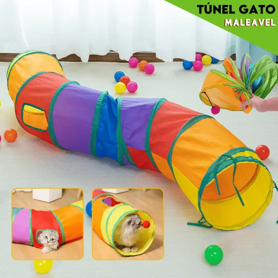 Tunel Brinquedo Labirinto Colorido Para Pets Dobrável - Aviv