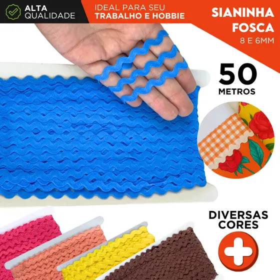 Sianinha Fosca C/50 Metros – Acabamento Ideal para Roupas, Laços e Artesanato em geral entre outros.
