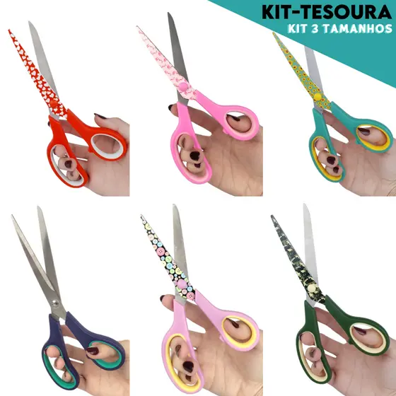 Kit C/ 03  Tesoura Para Costura Decorada - AV