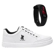 Kit Sapatênis Masculino Casual Polo Plus Original + Relógio Estiloso Confortável Elegante
