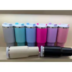 Térmico Copo Inox Alça Flip Straw com canudo 1200ml