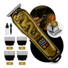 Máquina de Cortar Cabelo Profissional Recarregável USB Display Digital Barbeador Barba e Cabelo
