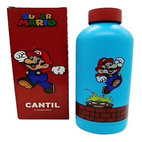 Garrafa Cantil Térmico Mario Bros Parede Dupla 550ml Zc menor preço