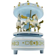Mini Carrossel Caixinha Musical Azul Bebê Com Branco menor preço