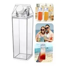 Garrafa De Acrílico Caixa De Leite Suco Água Quadrada 500ml menor preço