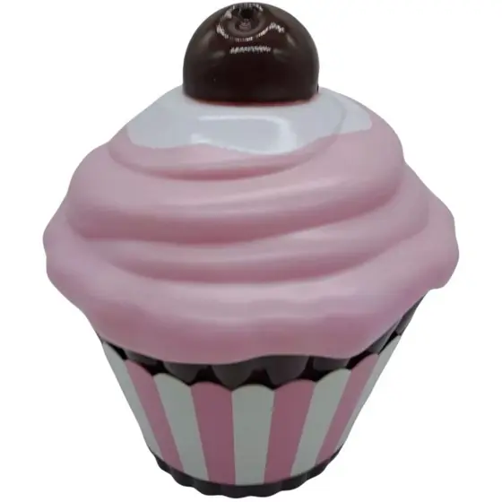 Cofre Cupcake Rosa Decoração Enfeite Presente Plástico Bolo menor preço