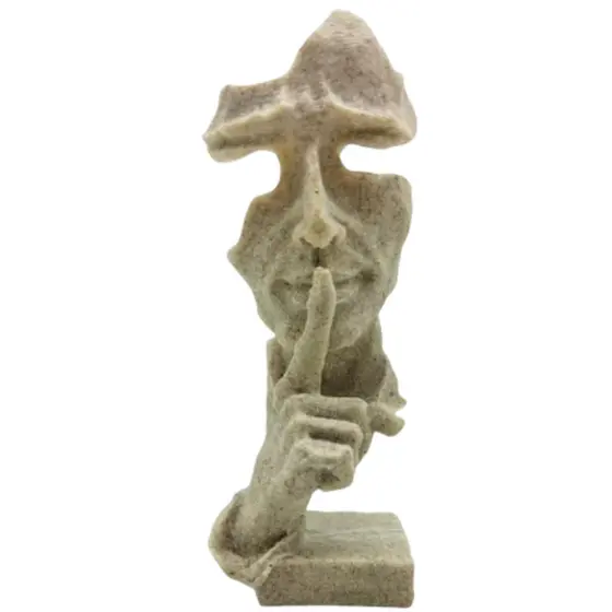 Enfeite Resina Silêncio Não Falo Estátua 12cm Decoração menor preço