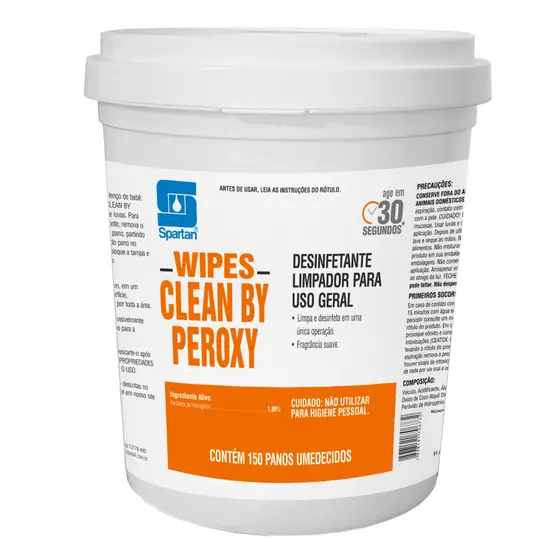 Panos Desinfetantes Umedecidos Wipes Clean By Peroxy 150 Un