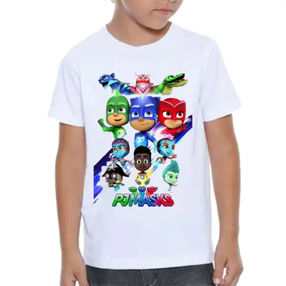 Blusa Camiseta Infantil e Adulto Pj Mask  unissex    100% Algodão - Envio Rapido Premium