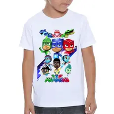 Blusa Camiseta Infantil e Adulto Pj Mask unissex 100% Algodão - Envio Rapido Premium