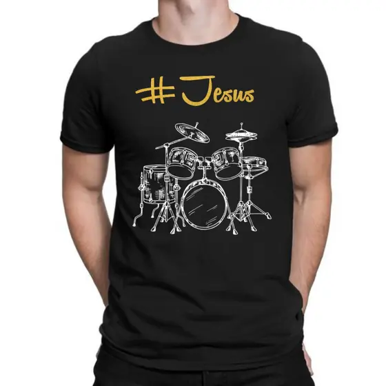 T-shirt 30.1 Camiseta Masculina Premium 100% Algodão Cristã Evangélica Louvor Bateria Baterista Jesus Envio Imediato PRO