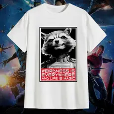 Linda Blusa Camiseta Guardiões da Galáxia Rocket Poliéster 100% Algodão - Envio Rapido Premium
