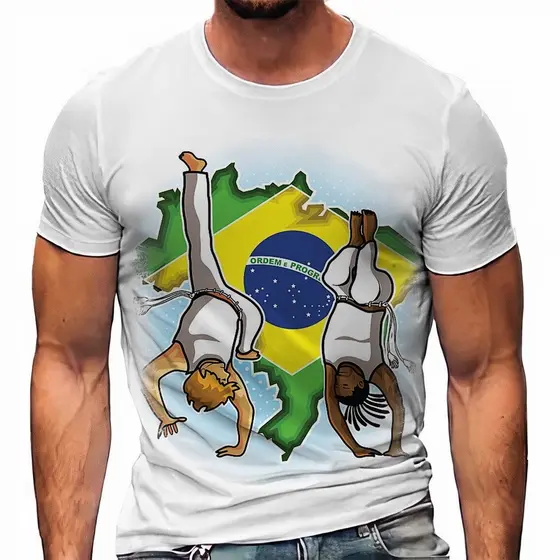 Blusa Camiseta Capoeira Dança Cultura Gingado Berimbau A 100% Algodão - Envio Rapido Premium