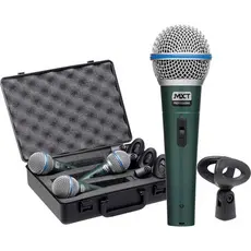 Kit 3 Microfones Dinâmicos MXT PRO BTM-58A Profissionais XLR Metal com Chave Liga/Desliga para Voz, Palco e Eventos