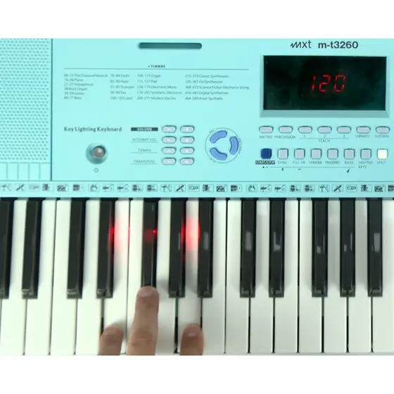 Teclado Musical Estudante Profissional C/teclas Luminosa Mxt Cor Azul 110v/220v