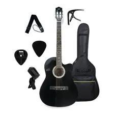 KIT VIOLAO ELETRICO + CAPA+ CAPOTRASTE + AFINADOR + ALÇA+ PORTA PALHETA+ PALHETA BRINDE