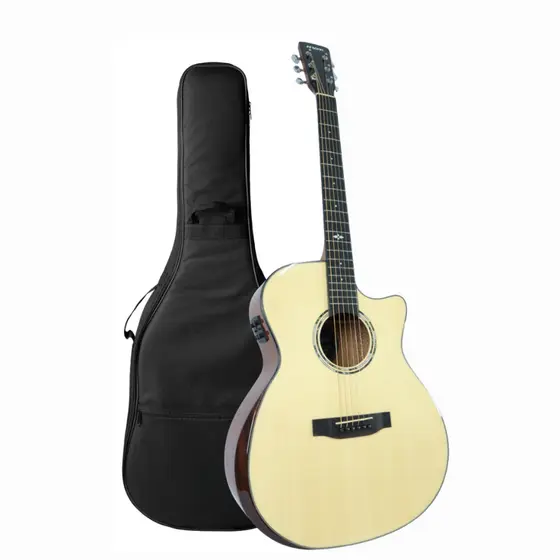 Kit Violão Elétrico e Capa forrada Violão Eletroacústico Sonn SNV41 41" Cutaway + Capa Luxo AVS Nylon 600 Espuma 27mm