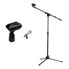 Pedestal Girafa SONN SNN-P para Microfone Universal Ajustável 80 a 168cm, Braço 73cm, Base 28cm, Estúdio, Palco e Evento