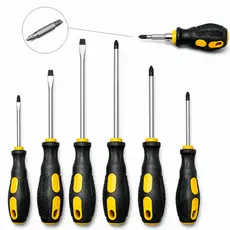 Kit Chave Fenda E Philips Imantadas 7 Peças Jogo Ferramentas Manutenção Casa Profissional Reparos