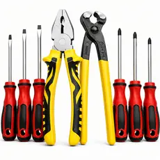 Kit Ferramentas 8 Peças Alicate Chaves Fenda Phillips