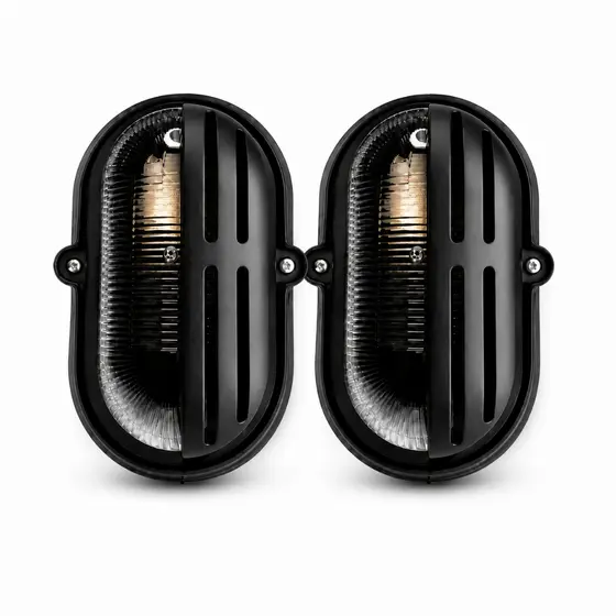 Kit Arandela Tartaruga LED Preta Externa Bivolt Parede