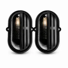 Kit Arandela Tartaruga LED Preta Externa Bivolt Parede