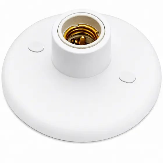 Plafon E27 Para Lâmpada Soquete Teto Parede Base Branco