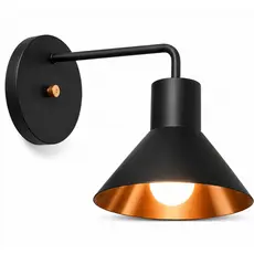 Arandela Luminária De Parede Moderna Preto com Cobre Quarto Sala Cozinha  Tenesse