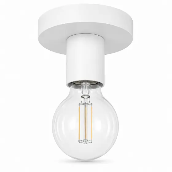 Plafon Sobrepor E27 Preto/Branco Moderno Luminária Teto Sala Quarto Cozinha