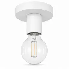 Plafon Sobrepor E27 Preto/Branco Moderno Luminária Teto Sala Quarto Cozinha