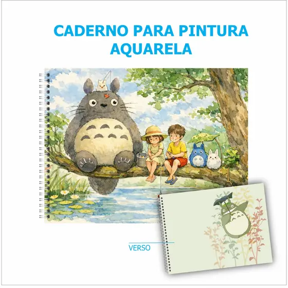 Caderno de Desenho para Aquarela ou Sketchbook Capa Dura com laminação