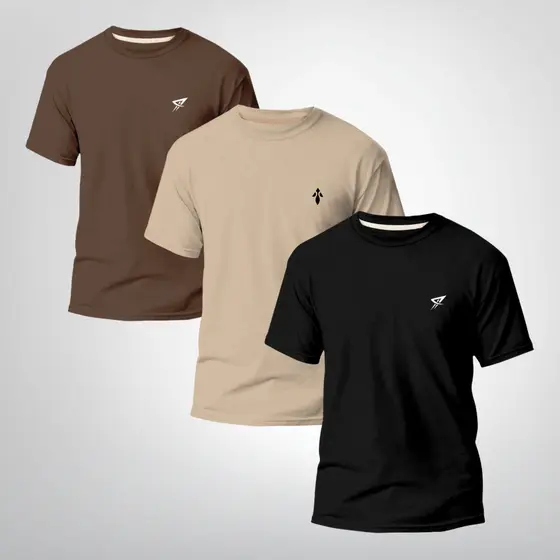 Kit 3 Camisetas Básicas Masculina Slim Algodão